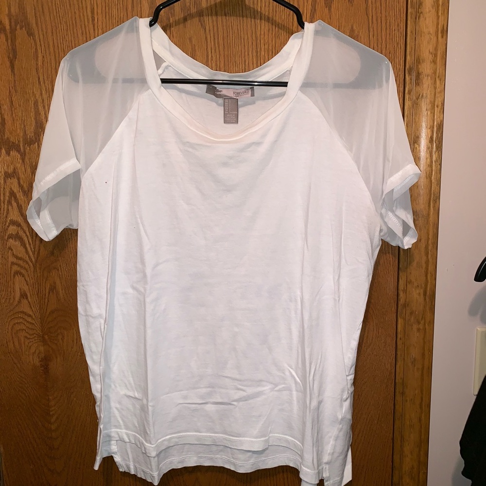 White sheer top